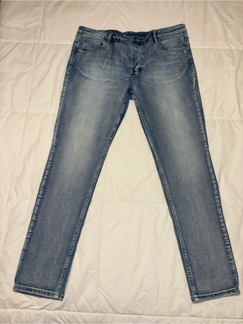 Ksubi Men's Slim Straight Jeans in Light Blue Wash